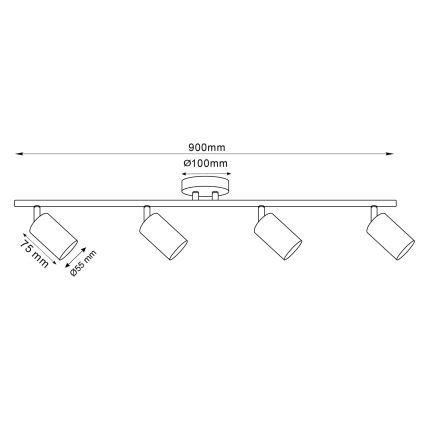 Spot LED RGBW reglabil GOLDI 4xGU10/6,5W/230V 2700-6500K Wi-Fi auriu