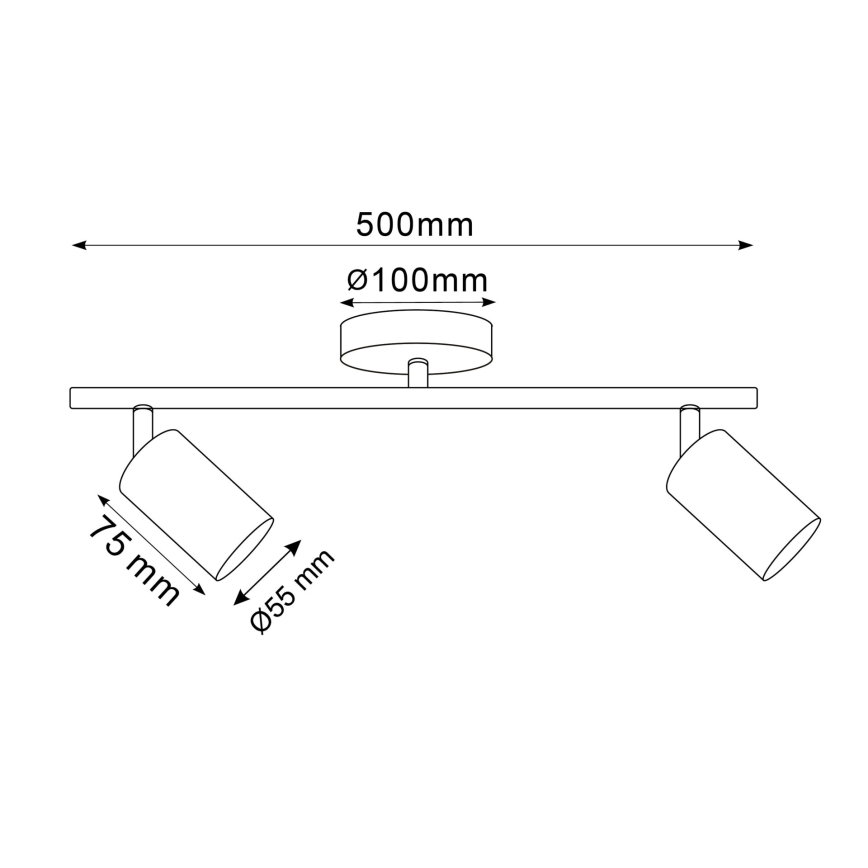 Spot LED RGBW dimabil GOLDIE, 2x GU10/4,8W/230V, 3000K, auriu + telecomandă