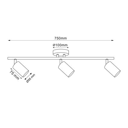 Spot LED RGBW dimmabil GOLDIE 3xGU10/4,8W/230V 3000K auriu + telecomandă