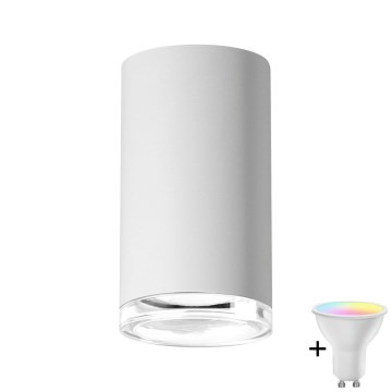 Spot LED RGBW reglabil pentru baie TURYN 1xGU10/4,8W/230V 3000K IP44 alb + telecomandă