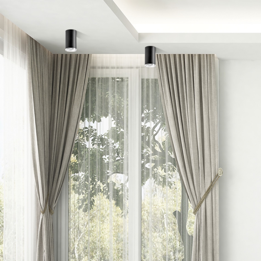 Spot LED RGBW dimabil pentru baie TURYN 1xGU10/4,8W/230V 3000K IP44 negru + telecomandă
