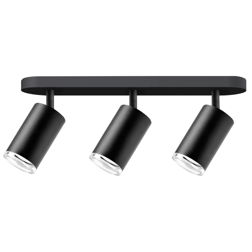 Spot LED RGBW reglabil pentru baie TURYN, 3x GU10, 4,8W, 230V, 3000K, IP44, negru + telecomandă