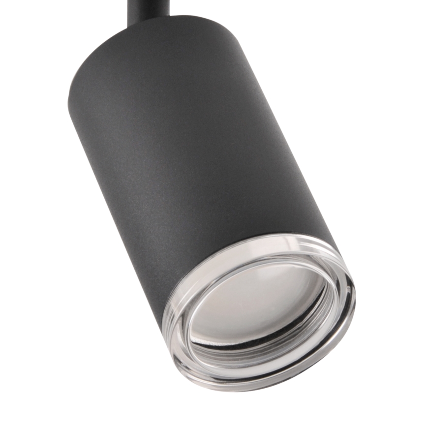 Spot LED RGBW reglabil pentru baie TURYN, 3x GU10, 4,8W, 230V, 3000K, IP44, negru + telecomandă