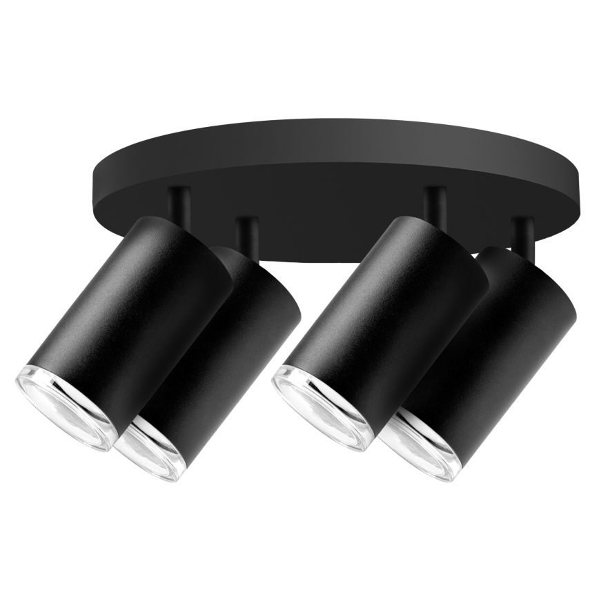 Spot LED RGBW reglabil pentru baie TURYN 4xGU10/4,8W/230V 3000K IP44 negru + telecomandă