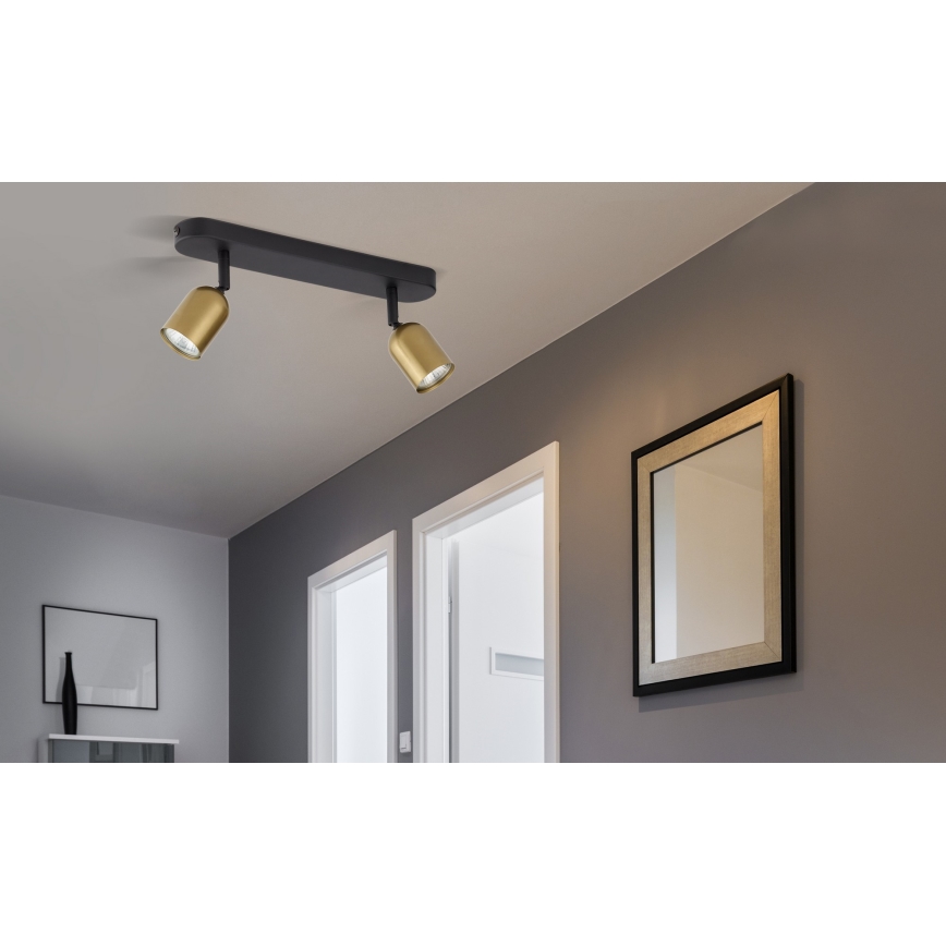 Spot LED RGBW reglabil TOP 2xGU10/6,5W/230V 2700-6500K auriu/negru