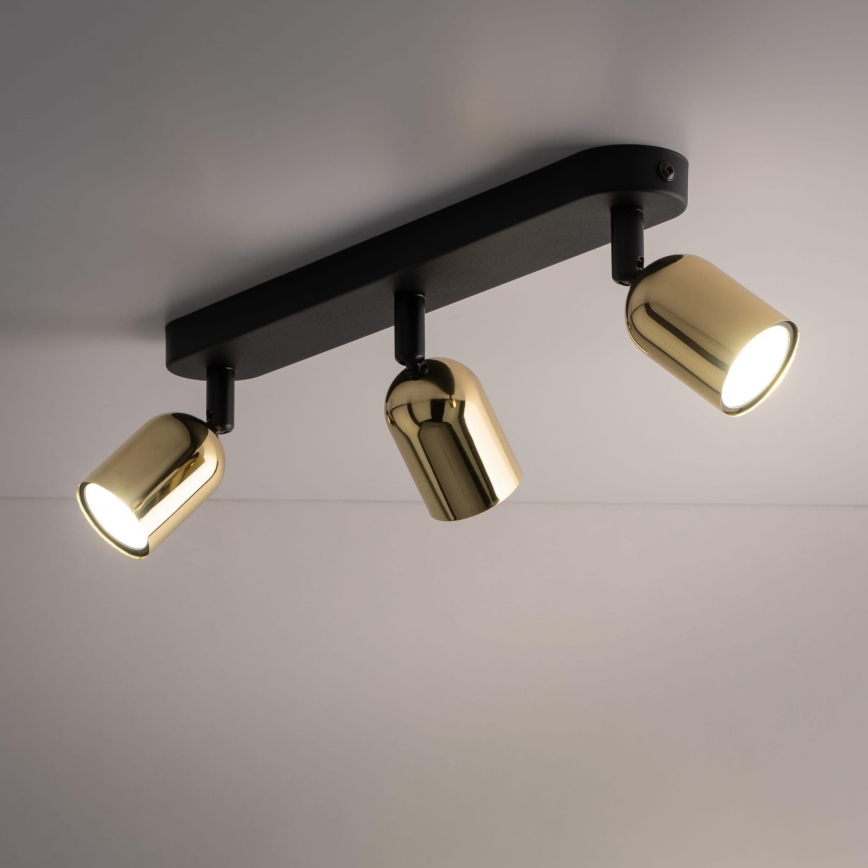 Spot LED RGBW reglabil TOP 3xGU10/6,5W/230V 2700-6500K negru/auriu