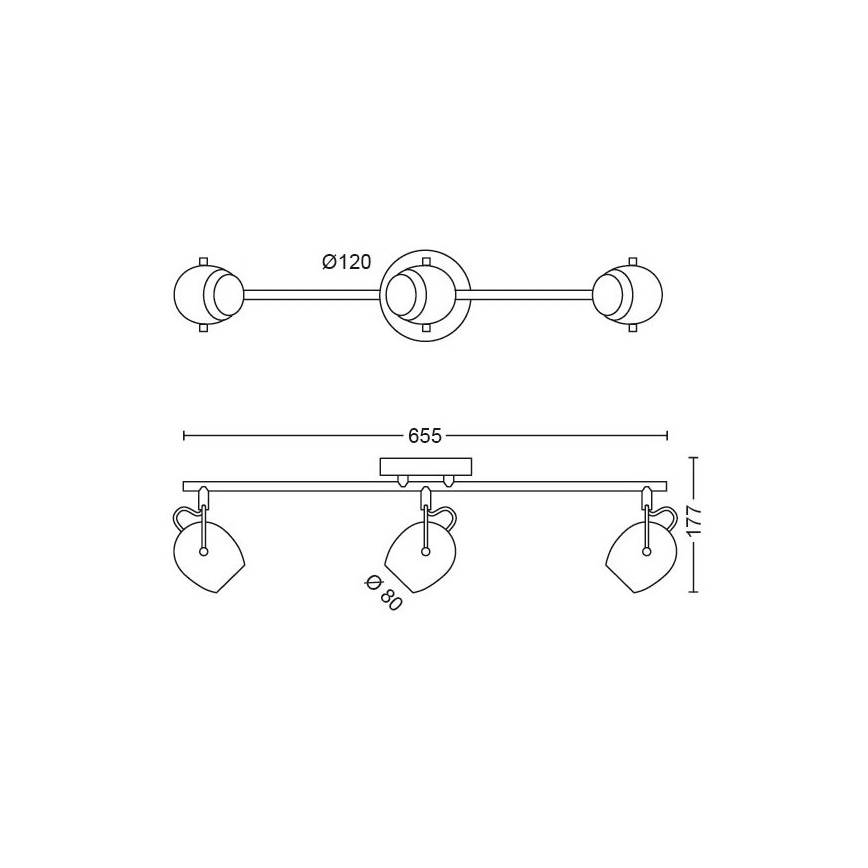 Spot LED RIVANO 3xLED/4,3W/230V Philips 50613/31/P0