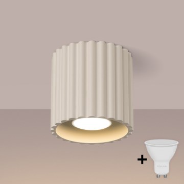 Spot LED SFERA 1xGU10/10W/230V, diam. 10 cm, crem - Brilagi