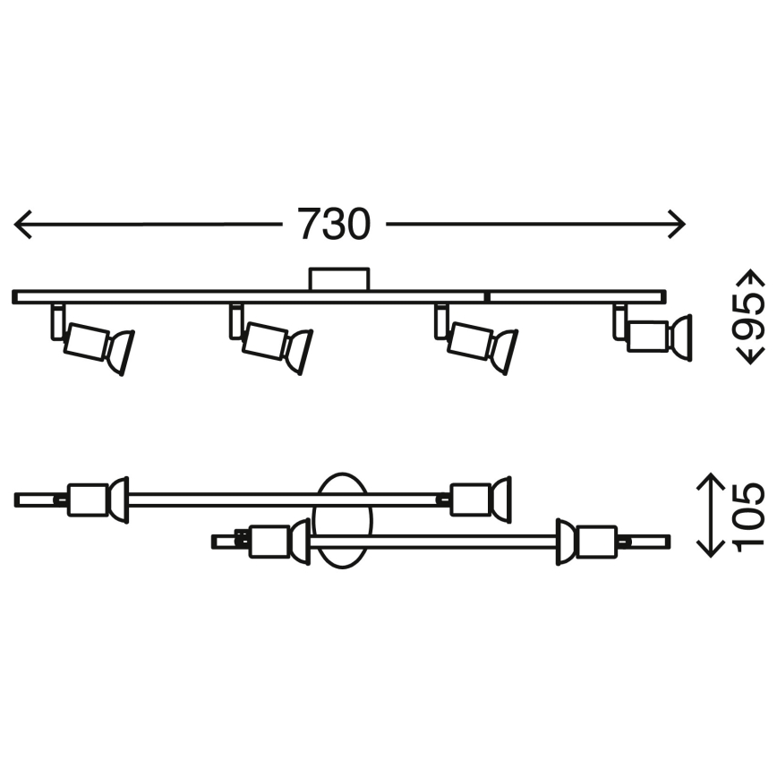 Spot LED SIMPLE 4xGU10/3W/230V Briloner 2767-042