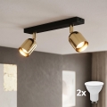 Spot LED TOP 2xGU10/10W/230V negru/auriu