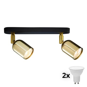 Spot LED TOP 2xGU10/10W/230V negru/auriu