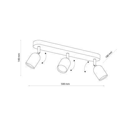 Spot LED TOP 3xGU10/10W/230V negru/auriu