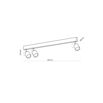 Spot LED TOP 3xGU10/10W/230V negru