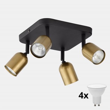 Spot LED TOP 4xGU10/10W/230V auriu/negru