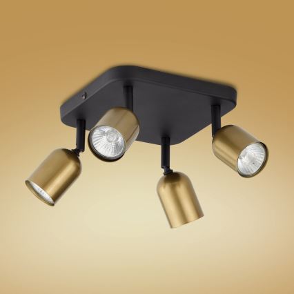 Spot LED TOP 4xGU10/10W/230V auriu/negru