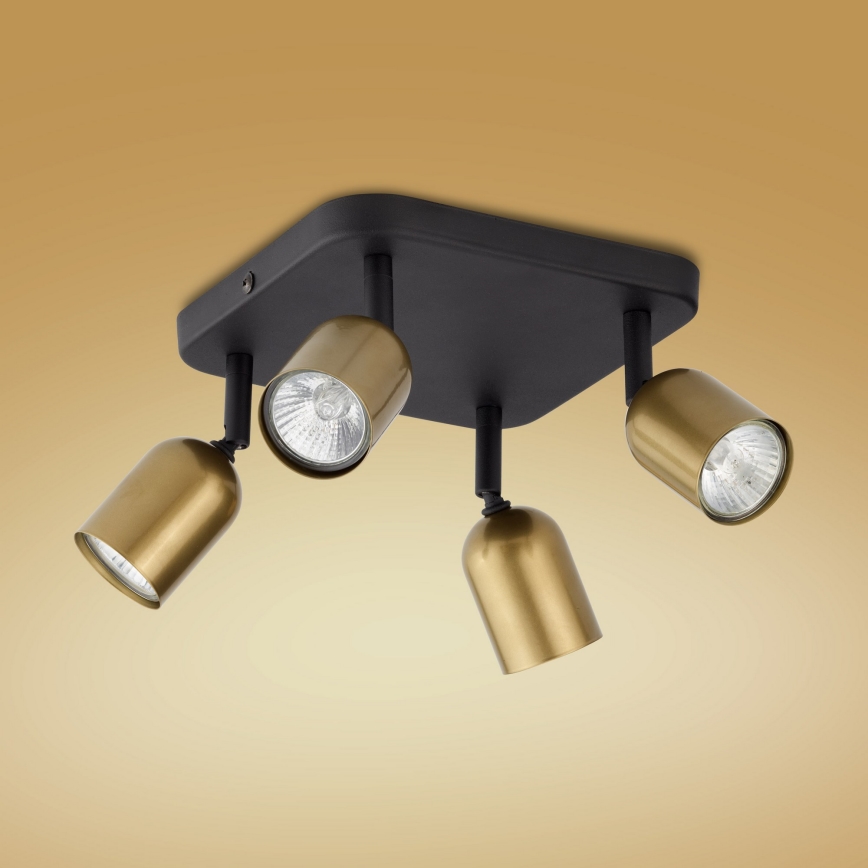 Spot LED TOP 4xGU10/10W/230V auriu/negru