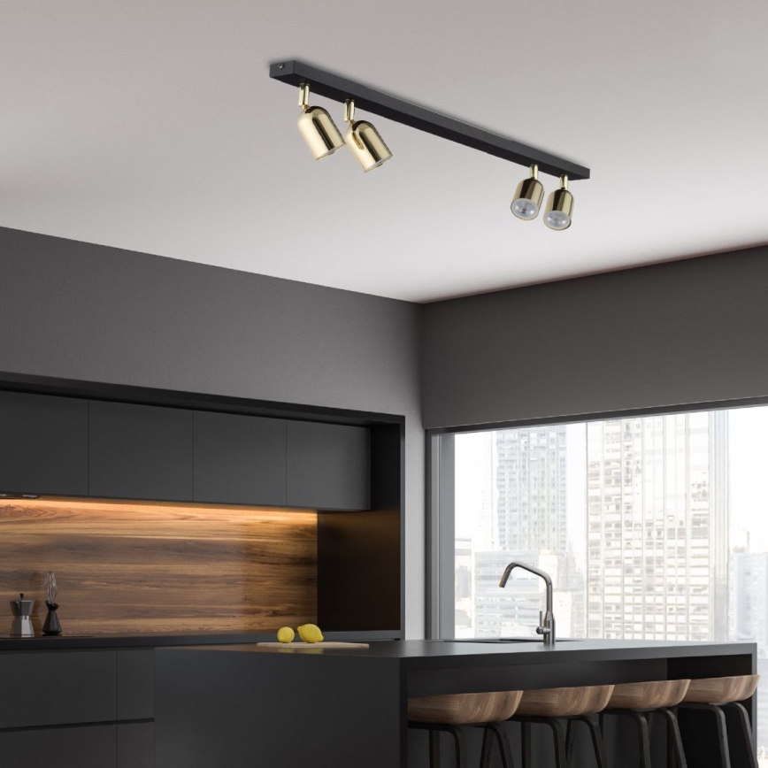 Spot LED TOP 4xGU10/10W/230V negru/auriu