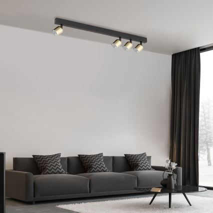 Spot LED TOP 4xGU10/10W/230V negru/auriu