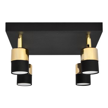 Spot LED TUBSSON 4xGU10/4,8W/230V negru/auriu