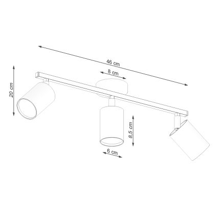 Spot LEMMI 3xGU10/40W/230V negru