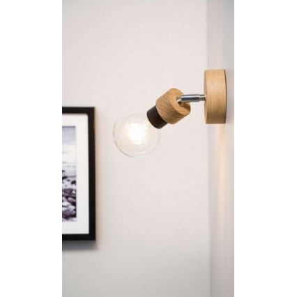 Aplică spot de perete MARJOLAINE 1xE27/25W/230V, stejar