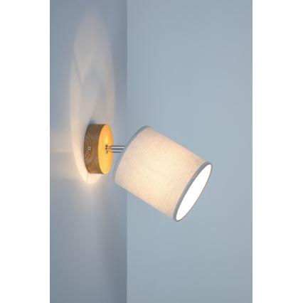 Aplică spot de perete APRILLIA 1xE27/25W/230V stejar gri