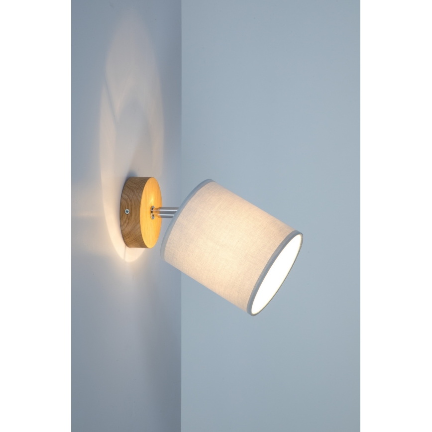 Aplică spot de perete APRILLIA 1xE27/25W/230V stejar gri