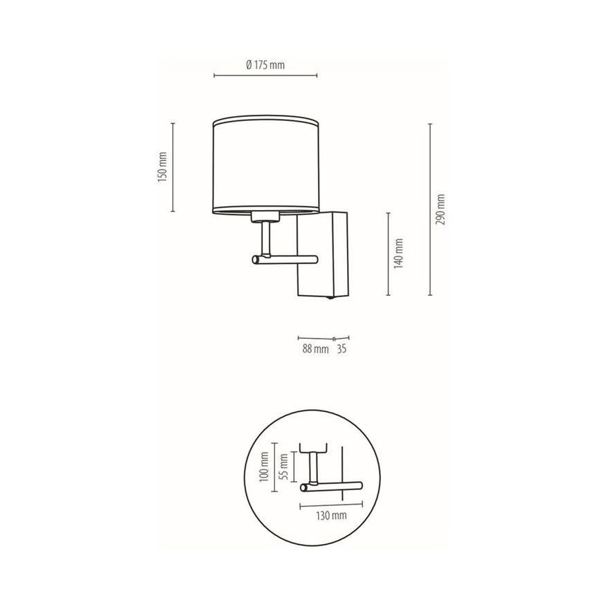 Aplica de perete BOHO, 1xE27/25W/230V, stejar