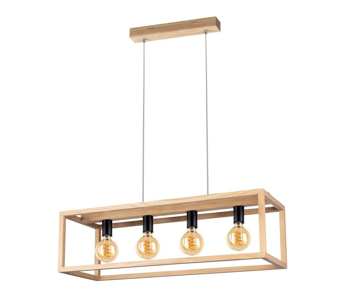 61590474 - Lustră pe cablu KAGO 4xE27/60W/230V Stejar mat
