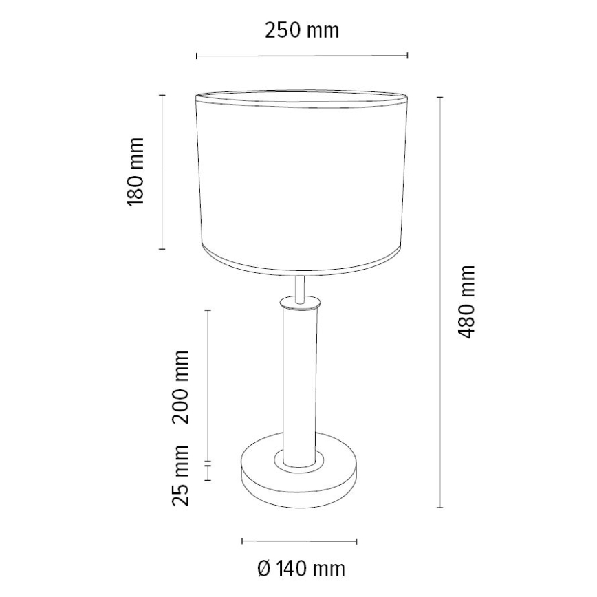 Lampă de masă BENITA 1xE27/60W/230V 48 cm maro/stejar