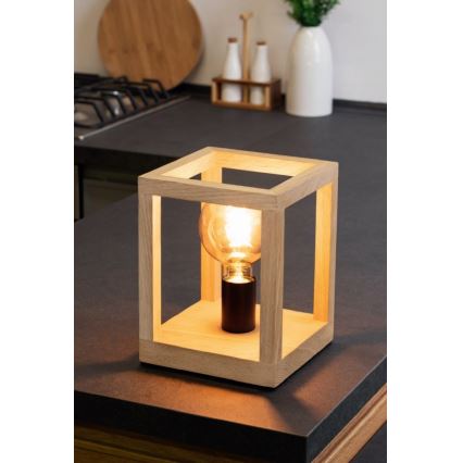 Lampă de masă KAGO, soclu E27 1x, 60 W, 230 V, finisaj stejar mat