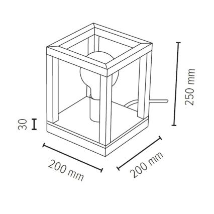 Lampă de masă KAGO, soclu E27 1x, 60 W, 230 V, finisaj stejar mat
