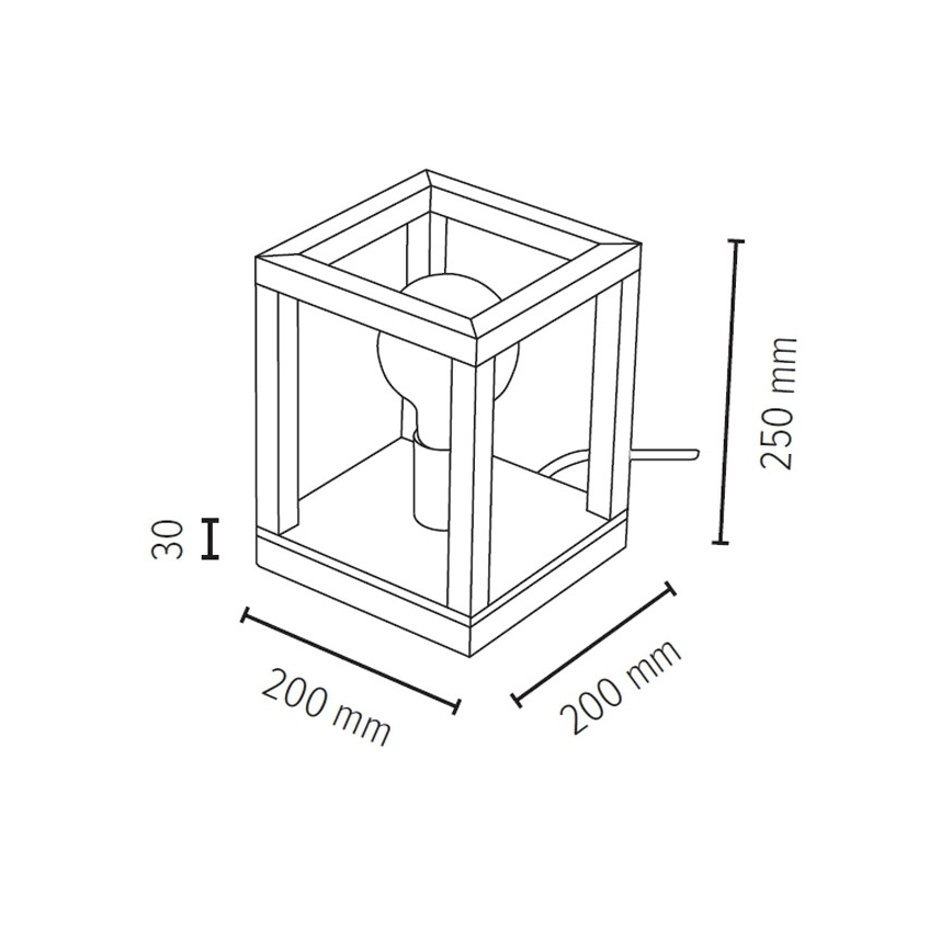 Lampă de masă KAGO, soclu E27 1x, 60 W, 230 V, finisaj stejar mat