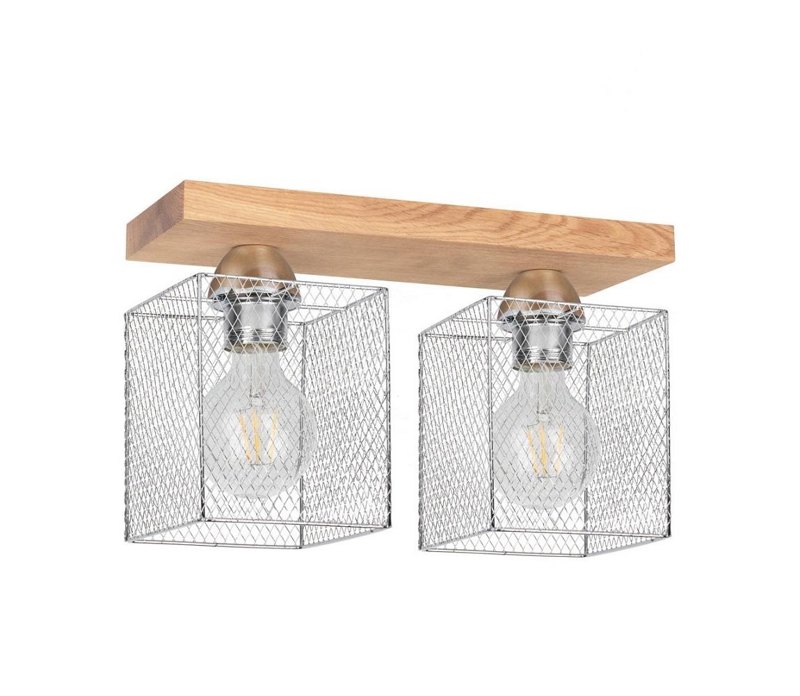 Spot-Light 8175274 - Plafonieră NORMAN WOOD 2xE27/25W/230V