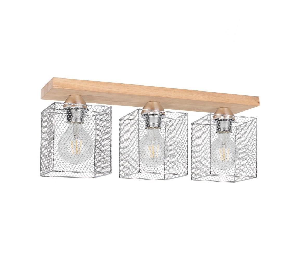 8175374 - Plafonieră NORMAN WOOD 3xE27/25W/230V Stejar mat