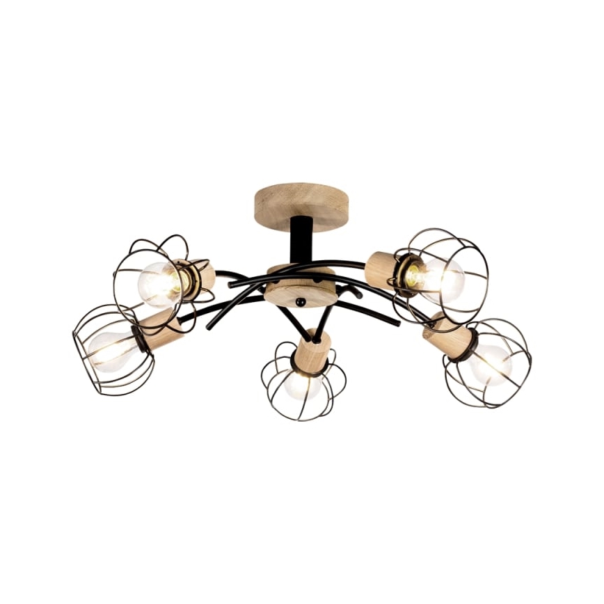 Lustră aplicată VIVIANE 5xE27/60W/230V, stejar