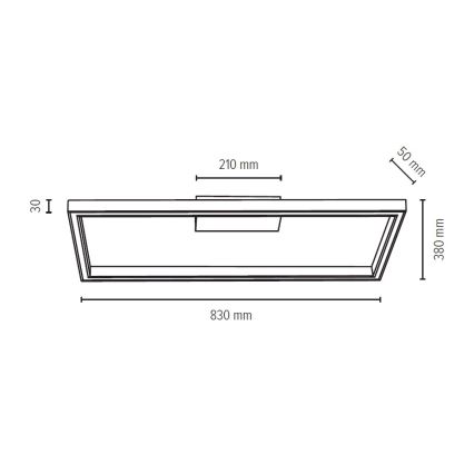 Plafonieră LED dimabilă RAMME, 34W/230V, stejar mat, cu telecomandă