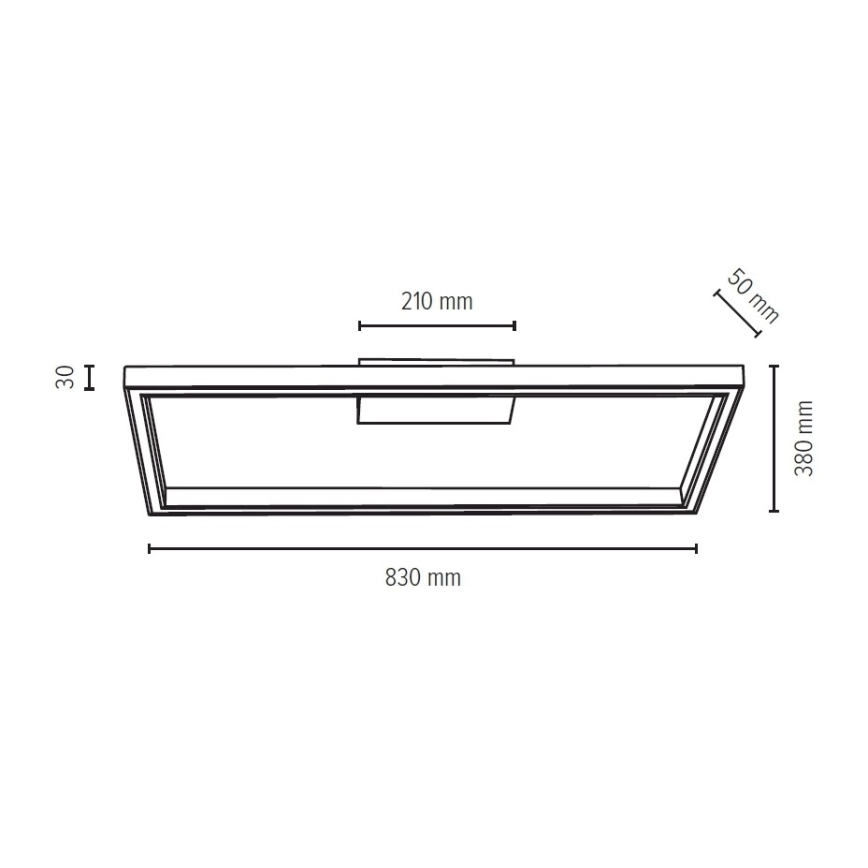 Plafonieră LED dimabilă RAMME, 34W/230V, stejar mat, cu telecomandă