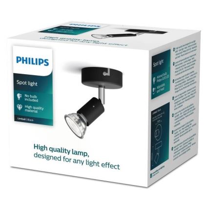 Spot 1xGU10/50W/230V negru Philips