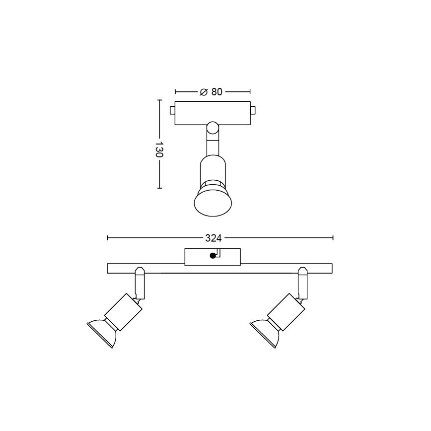 Spot 2xGU10/50W/230V alb Philips