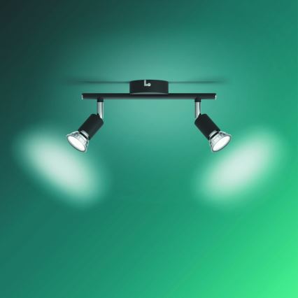 Spot 2xGU10/50W/230V negru Philips