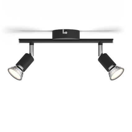 Spot 2xGU10/50W/230V negru Philips