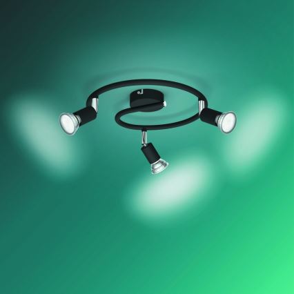 Spot 3xGU10/50W/230V negru Philips