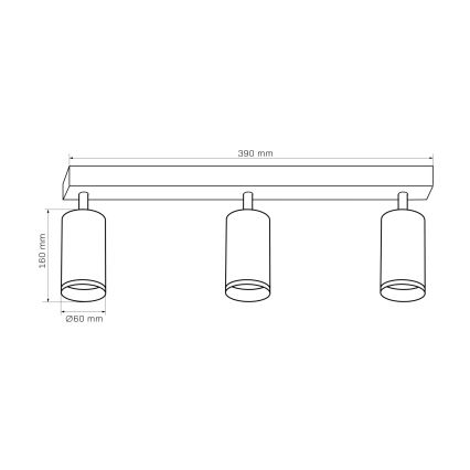 Spot LONDON 3xGU10/10W/230V negru
