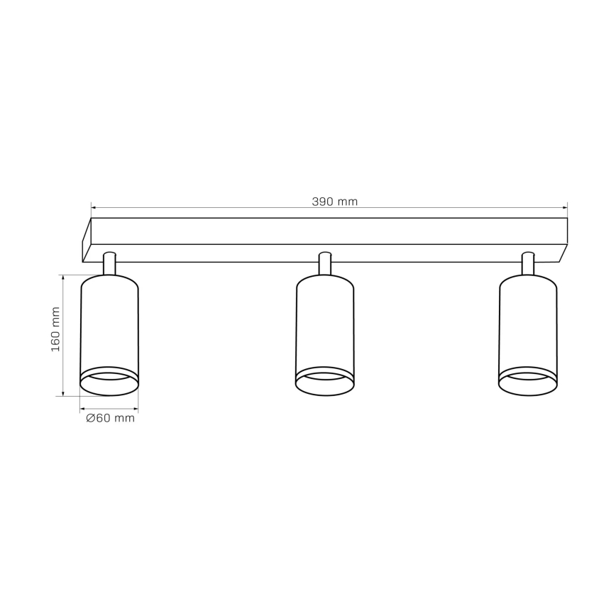Spot LONDON 3xGU10/10W/230V negru