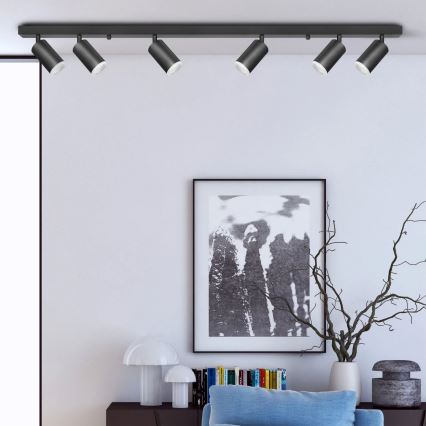 Spot LONDON 6xGU10/10W/230V negru