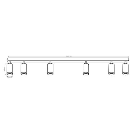 Spot LONDON 6xGU10/10W/230V negru