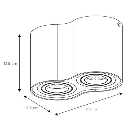 Spot Lucide 22952/02/12 TUBE 2xGU10/50W/230V crom mat