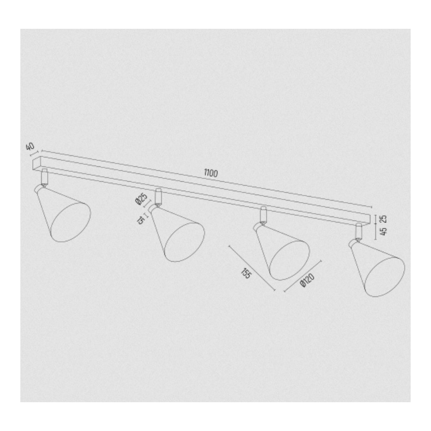 Spot LUCINDA 4xE14/7W/230V verde Argon 1806