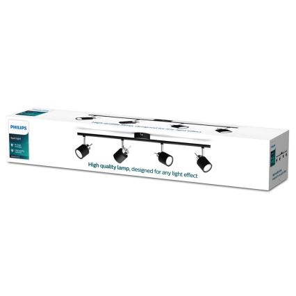 Spot 4xGU10/35W/230V negru Philips